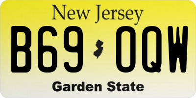 NJ license plate B69OQW