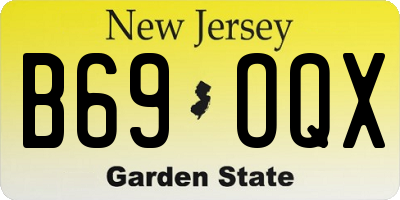 NJ license plate B69OQX