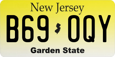 NJ license plate B69OQY