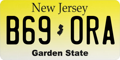 NJ license plate B69ORA