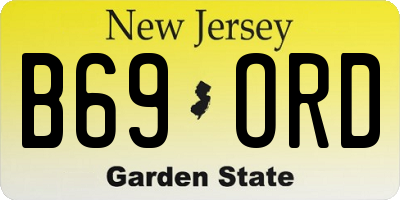 NJ license plate B69ORD