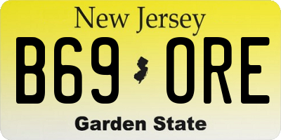NJ license plate B69ORE
