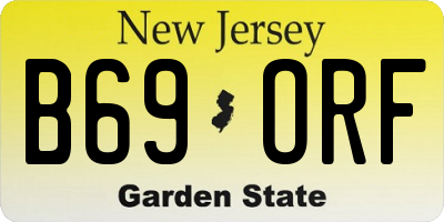 NJ license plate B69ORF