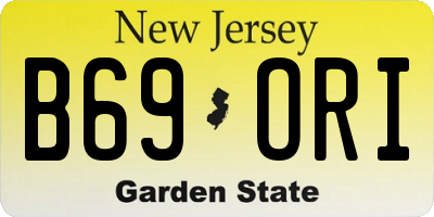 NJ license plate B69ORI