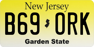 NJ license plate B69ORK