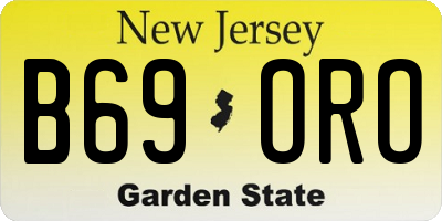 NJ license plate B69ORO