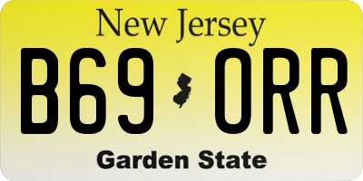 NJ license plate B69ORR