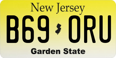 NJ license plate B69ORU