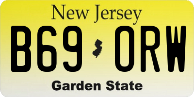 NJ license plate B69ORW
