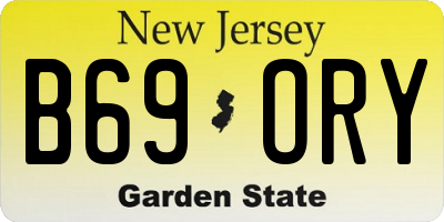 NJ license plate B69ORY