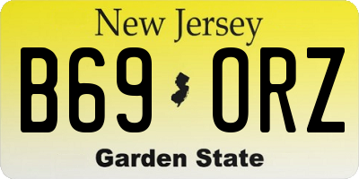 NJ license plate B69ORZ