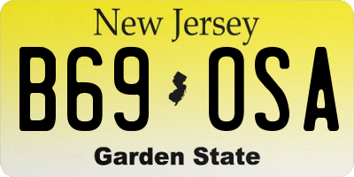 NJ license plate B69OSA