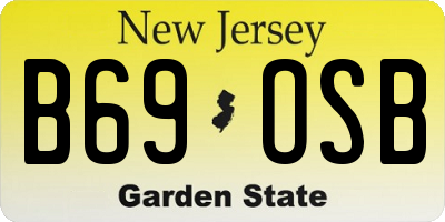 NJ license plate B69OSB