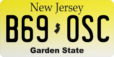 NJ license plate B69OSC