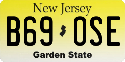 NJ license plate B69OSE