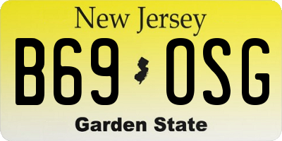 NJ license plate B69OSG