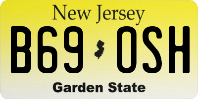 NJ license plate B69OSH