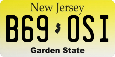 NJ license plate B69OSI