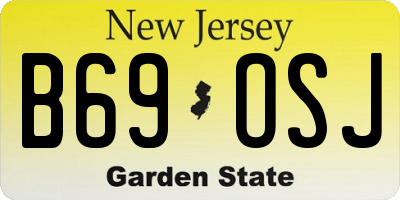 NJ license plate B69OSJ