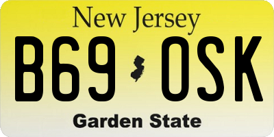 NJ license plate B69OSK