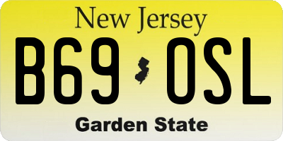 NJ license plate B69OSL