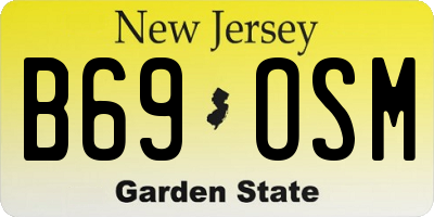 NJ license plate B69OSM