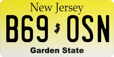 NJ license plate B69OSN