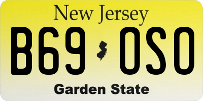 NJ license plate B69OSO