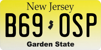 NJ license plate B69OSP