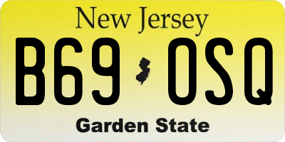 NJ license plate B69OSQ