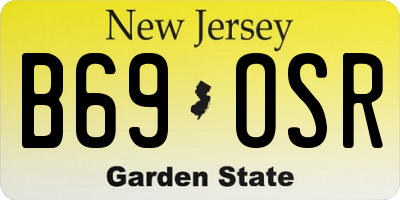 NJ license plate B69OSR