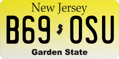 NJ license plate B69OSU