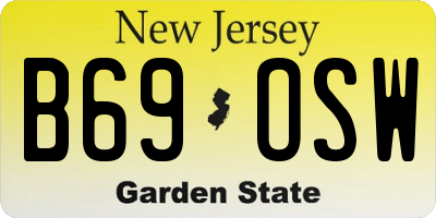 NJ license plate B69OSW
