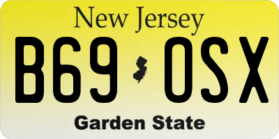 NJ license plate B69OSX