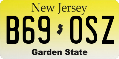 NJ license plate B69OSZ