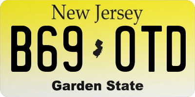 NJ license plate B69OTD
