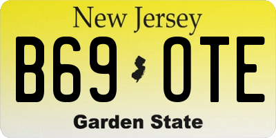 NJ license plate B69OTE