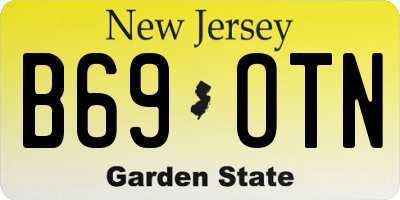 NJ license plate B69OTN