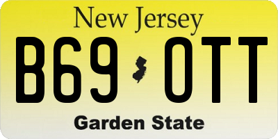 NJ license plate B69OTT
