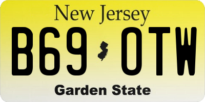 NJ license plate B69OTW
