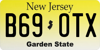 NJ license plate B69OTX