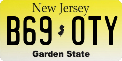NJ license plate B69OTY