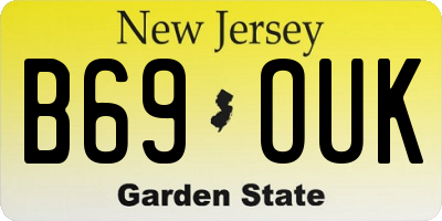 NJ license plate B69OUK