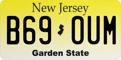 NJ license plate B69OUM
