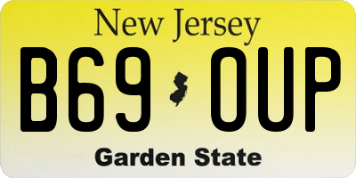 NJ license plate B69OUP