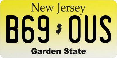 NJ license plate B69OUS