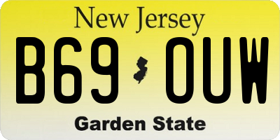 NJ license plate B69OUW