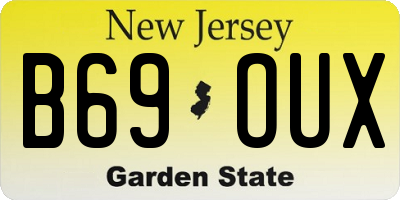 NJ license plate B69OUX