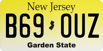 NJ license plate B69OUZ