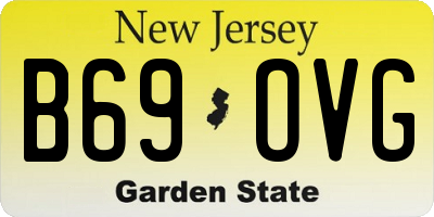 NJ license plate B69OVG